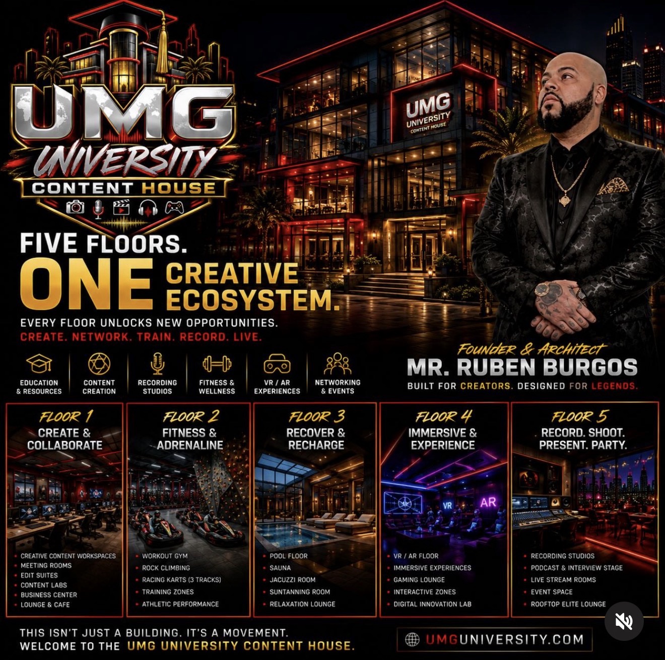 UMG University Content House — five floors, one creative ecosystem